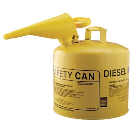 Eagle Mfg 5Gal.Metal Yellow Type Isafety Can W-F-15 Funnel EA390589